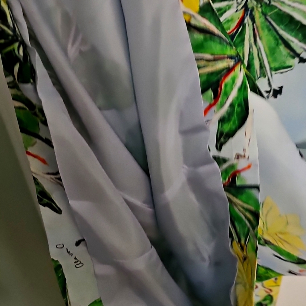 🤑 Nwt Ala Von Auersperg Green and Yellow Midi dress with Tropical Print 🤑 - Picture 16 of 16